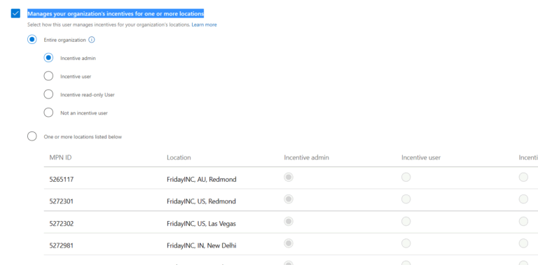 Microsoft partner center roles